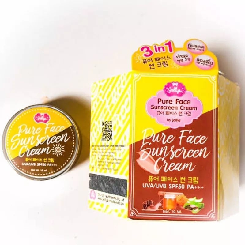 Jual JELLYS PURE FACE SUNSCREEN CREAM SPF 50 PA+++ ORI THAI Shopee