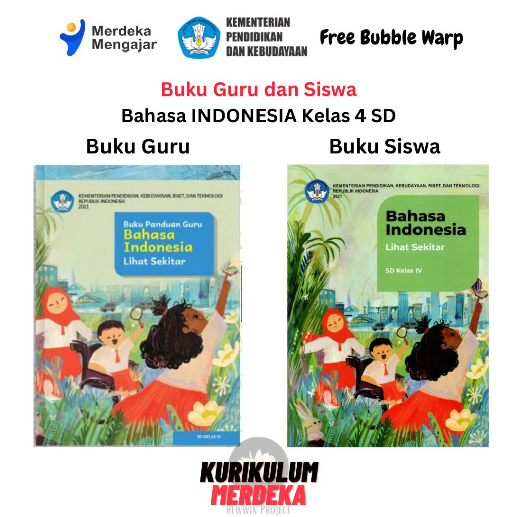 Jual Buku Guru Dan Siswa BAHASA INDONESIA Kelas 4 SD Kurikulum Merdeka ...