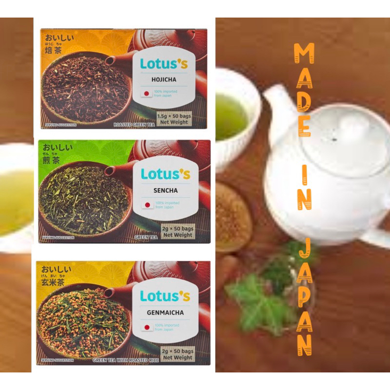 Jual Lotus's Tea Genmaicha / Sencha / Hojicha ( HALAL ) | Shopee Indonesia