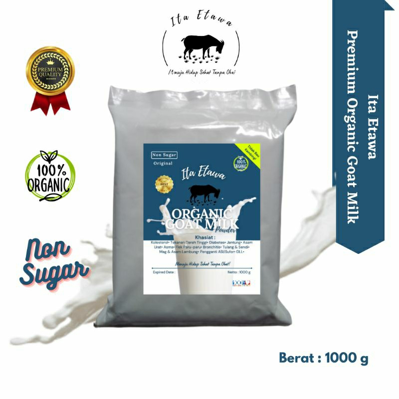 Jual susu kambing premium non sugar 1 kg ita etawa organic goat milk