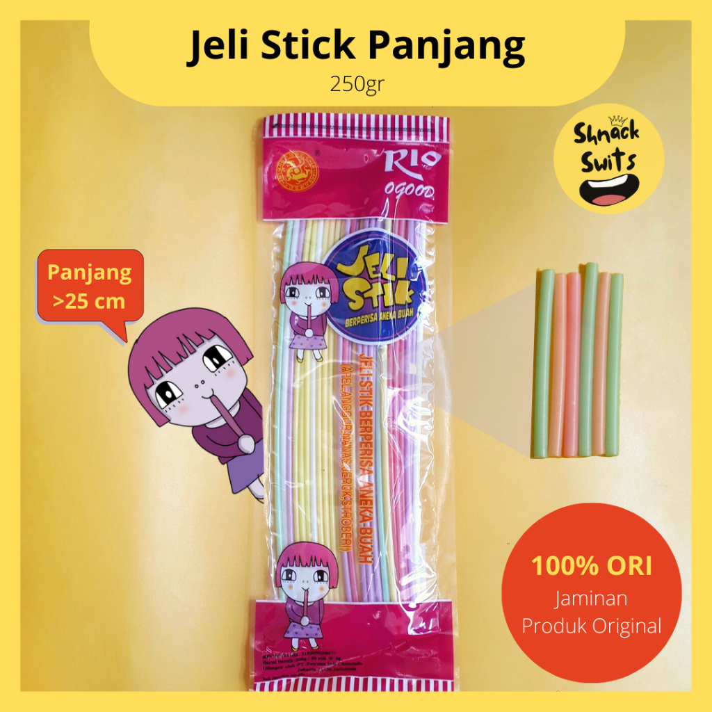 Jual Halal Permen Jeli Stick Panjang Jeli Sedotan Rasa Aneka Buah