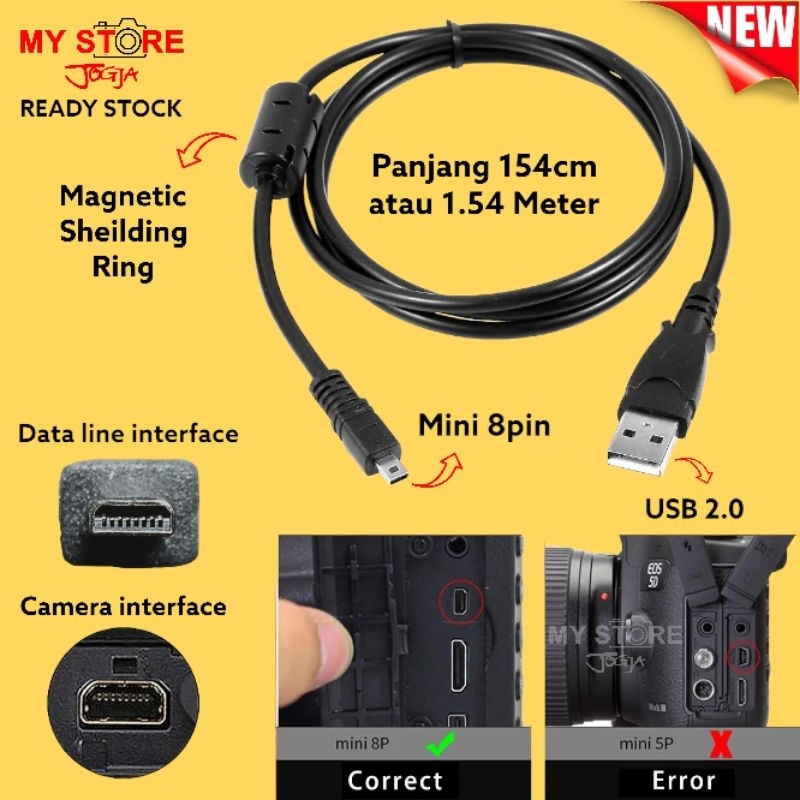 Kabel Usb D3300 Usb Cable Kabel Data Nikon UC-E6 USB Mini-B Pin