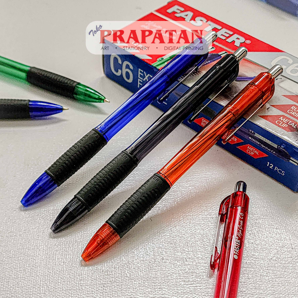 Jual Faster C6 Extra Fine Ball Pen | Ballpoint | Pulpen | Shopee Indonesia