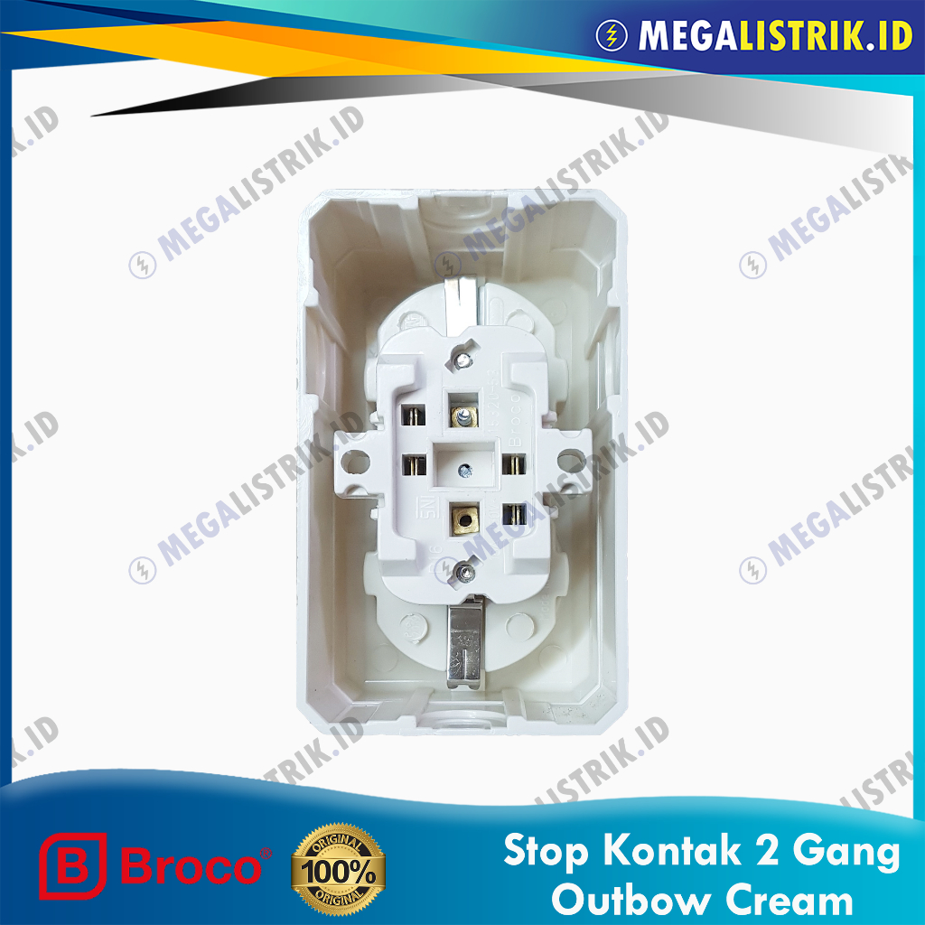 Jual BROCO DOUBLE STOP KONTAK ARDE OUTBOW CREAM 15420-11 / SOCKET ...