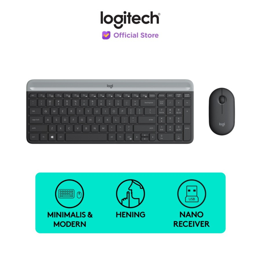 Jual Logitech MK470 Combo Keyboard dan Mouse Wireless Slim | Shopee ...