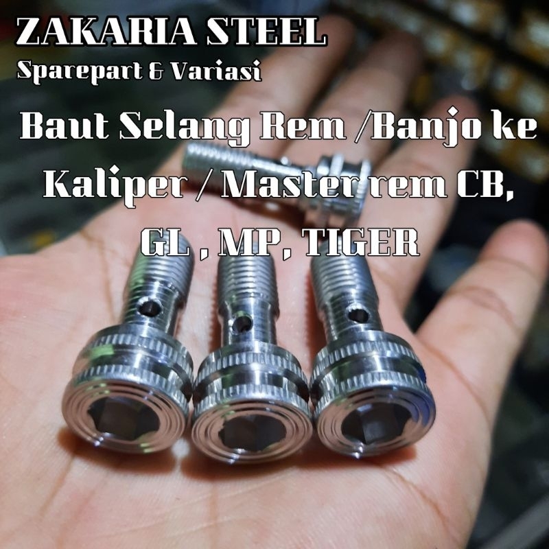 Jual Baut Banjo Selang Rem Ke Master Rem Kaliper Stainless Steel Cb Gl Mp Tiger Shopee