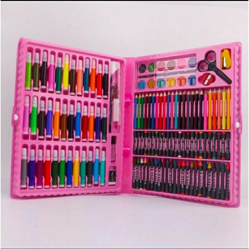 Jual Crayon Anak Set 208 Pcs Pensil Warna Alat Tulis Set Crayon 208 Pcs ...