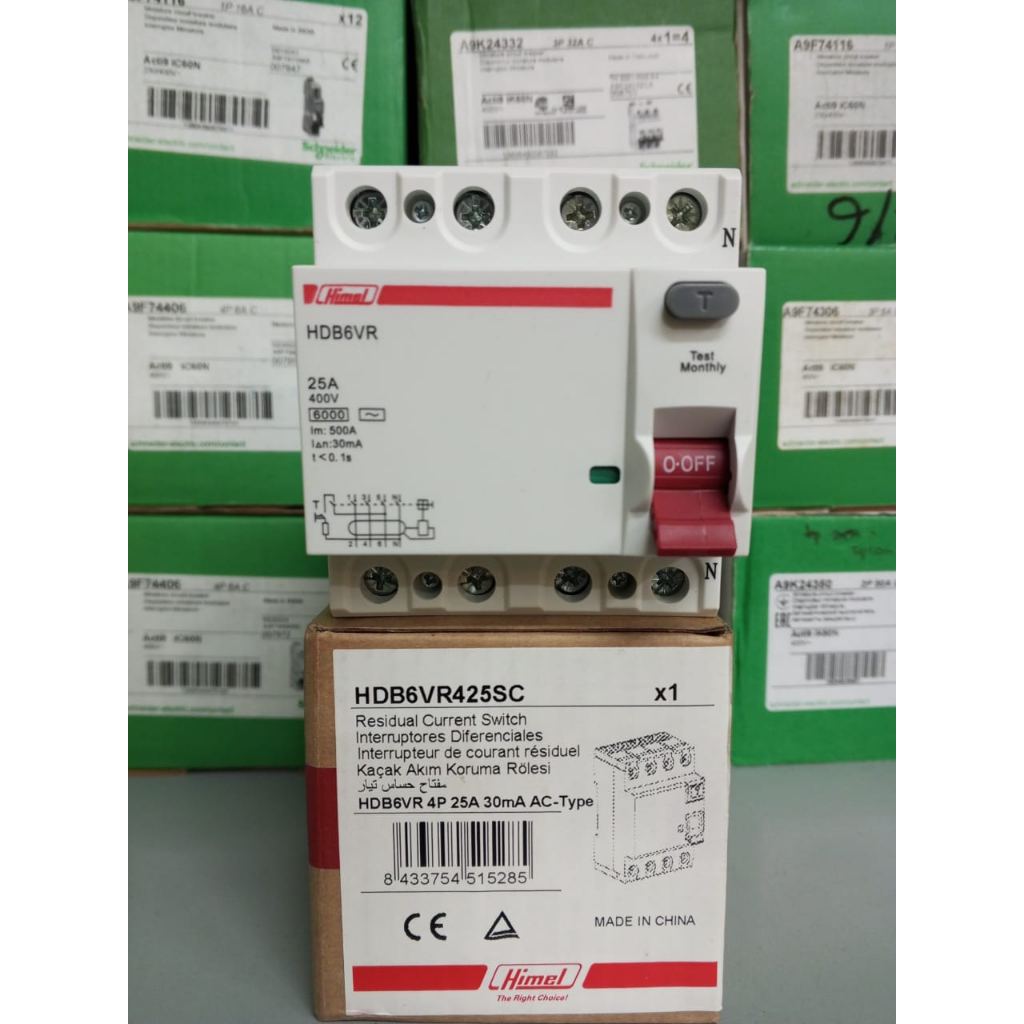 Jual Himel ELCB / RCCB 4P 25A 30mA AC-type HDB6VR425SC | Shopee Indonesia