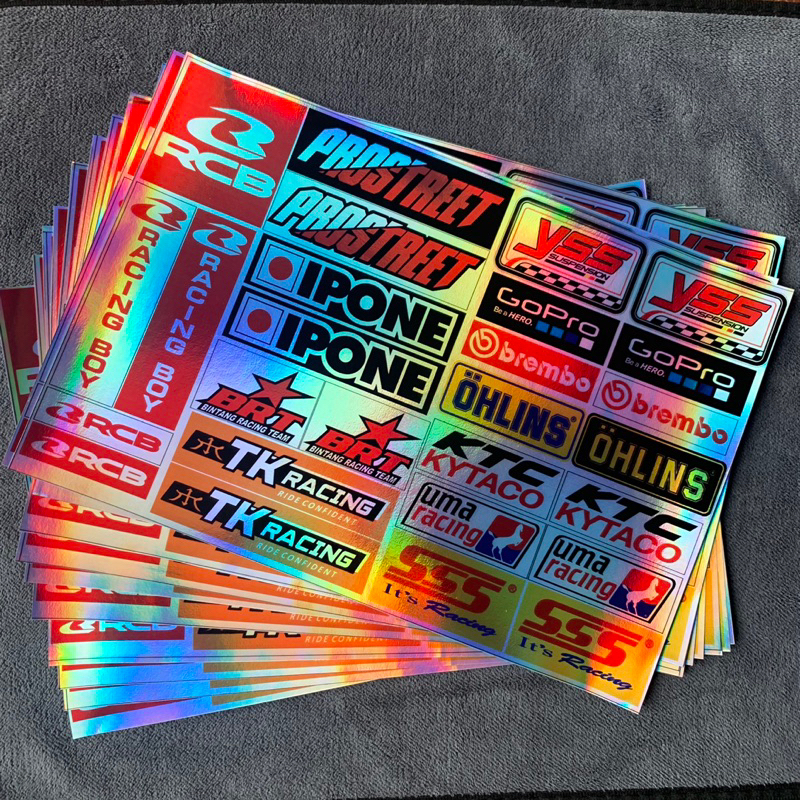 Jual STICKER STIKER RACING HOLOGRAM PELANGI 27-33PCS | STIKER MOTOR ...