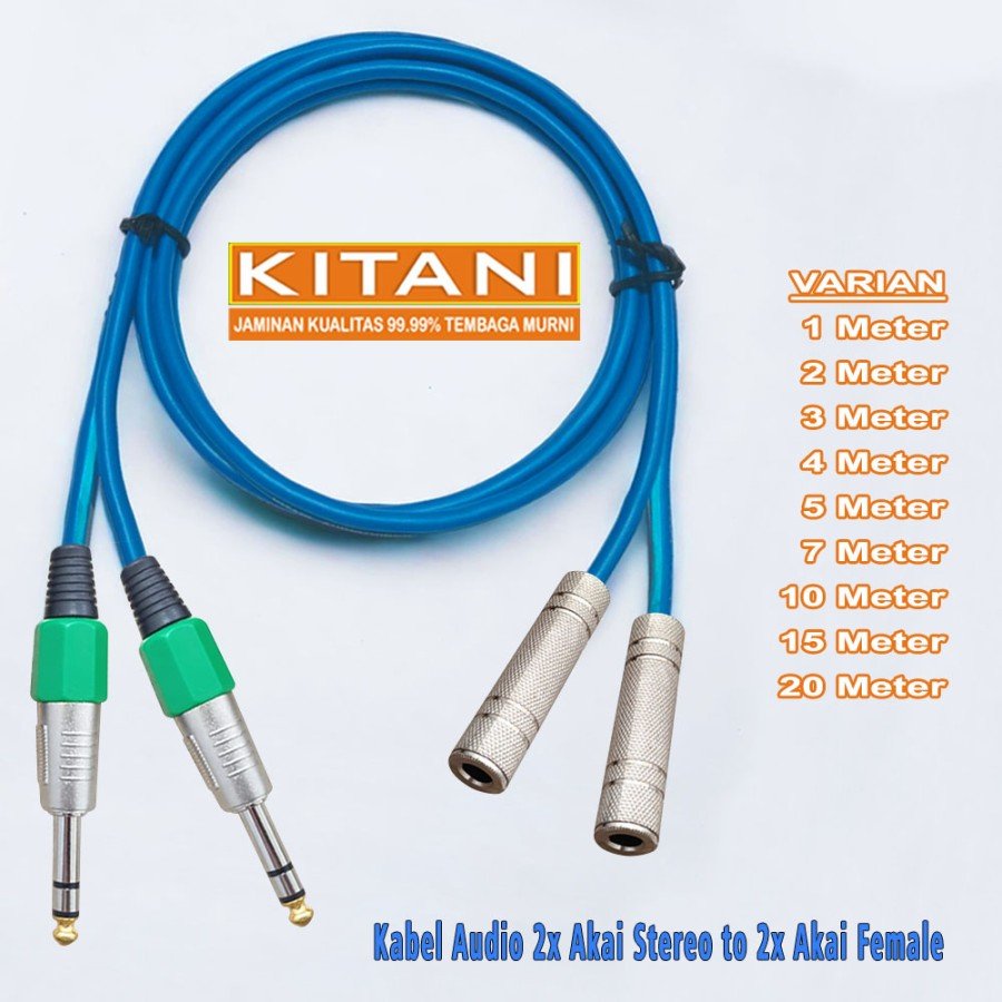 Jual Kabel Sambungan Mic Extension Akai Streo To Akai Female Kitani