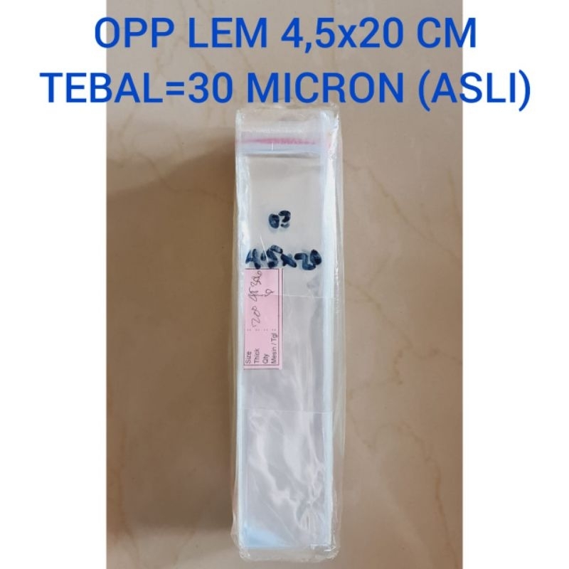Jual Plastik OPP Lem/Plastik Kaca 4,5 x 20 cm,Tebal 30 Micron (isi: 100 ...