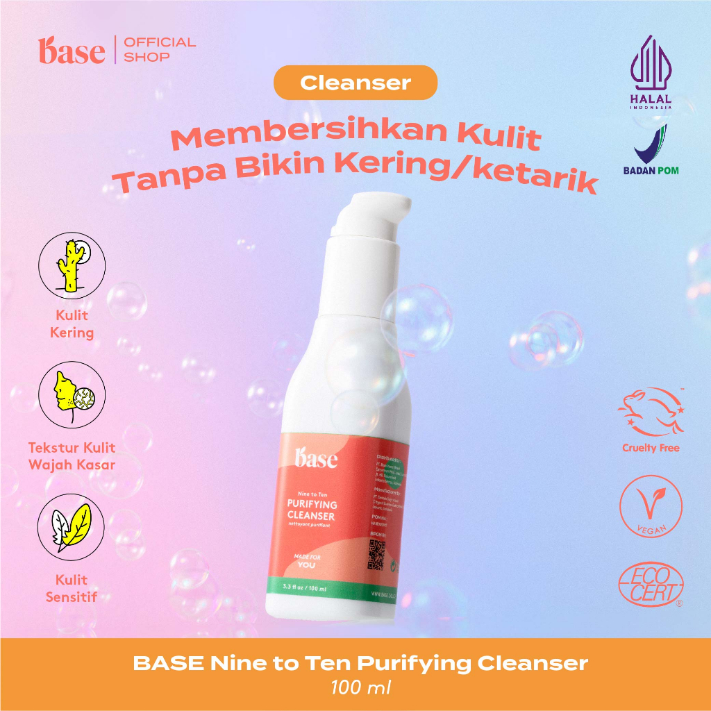 Jual BASE Nine to Ten Purifying Cleanser 100 ml Sabun Wajah Kulit