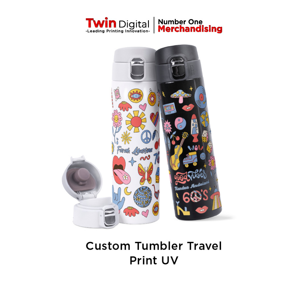 Jual Twindigital Tumbler Custom Botol Minum Tumbler Termos 500ml Tumbler Travel Print Uv 7064