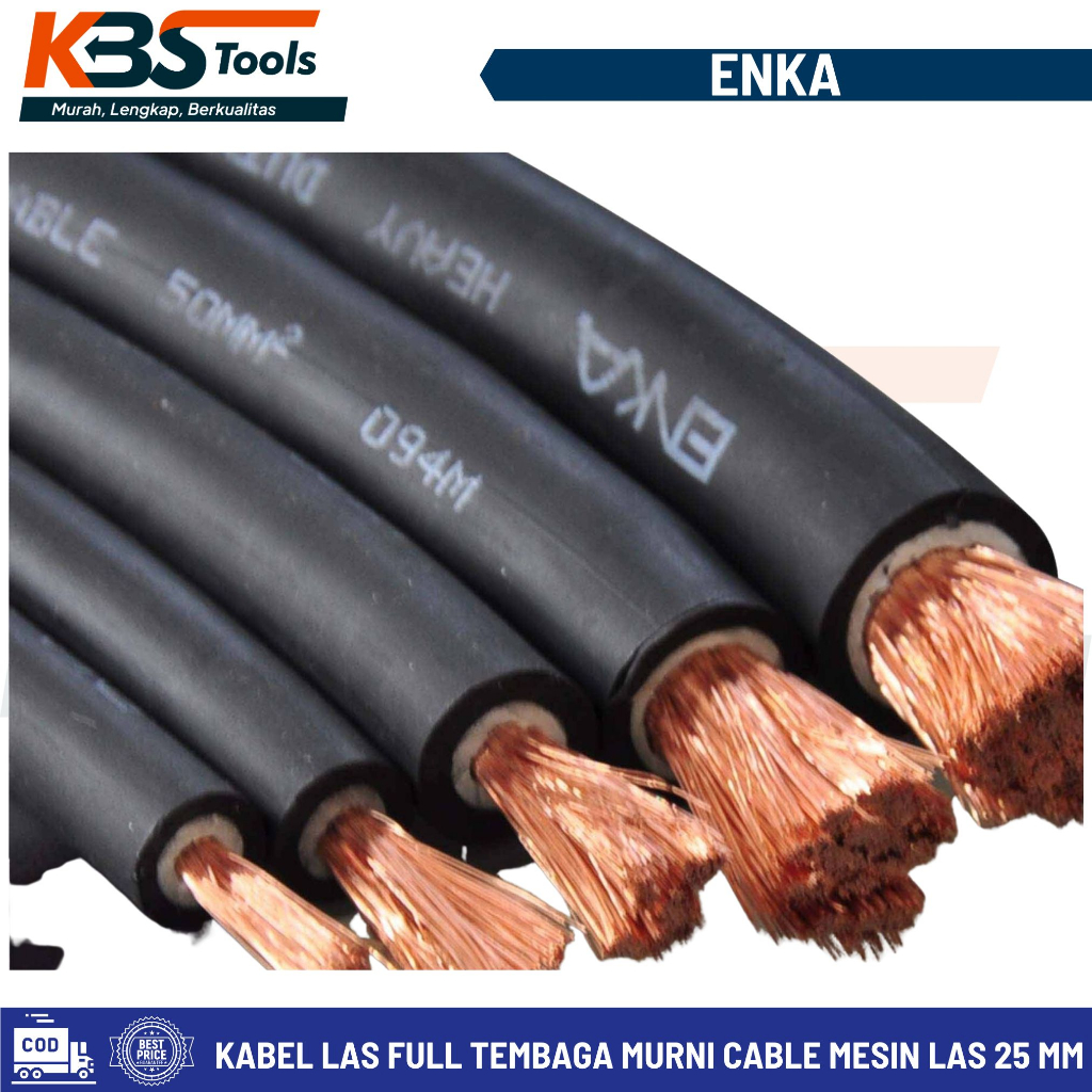 Jual Kabel Las Full Tembaga Murni - Welding Cable 25 mm ENKA Meteran ...