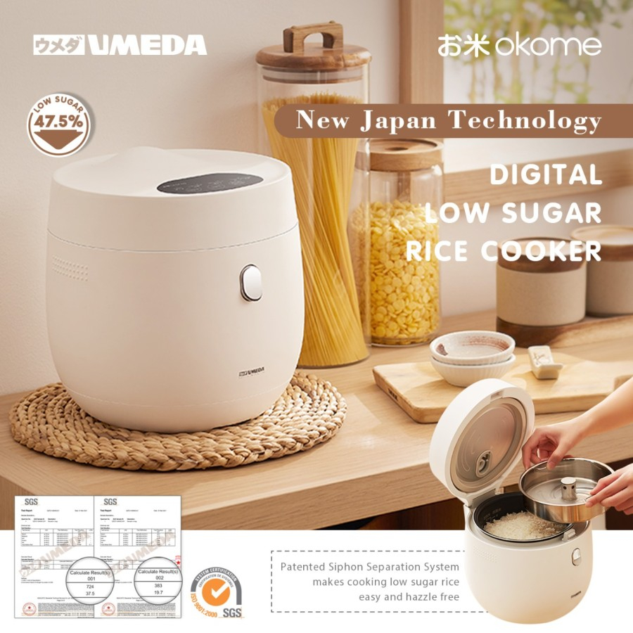 Jual Rice Cooker Umeda OKOME Penanak Nasi Rendah Gula / Karbo Low Sugar ...