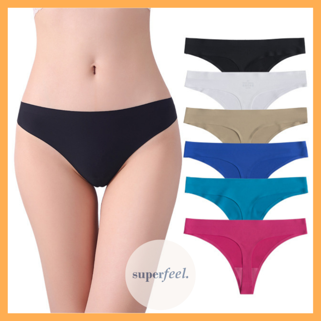 FINETOO 6 Pack High Waisted Thongs for Women, Nylon Indonesia