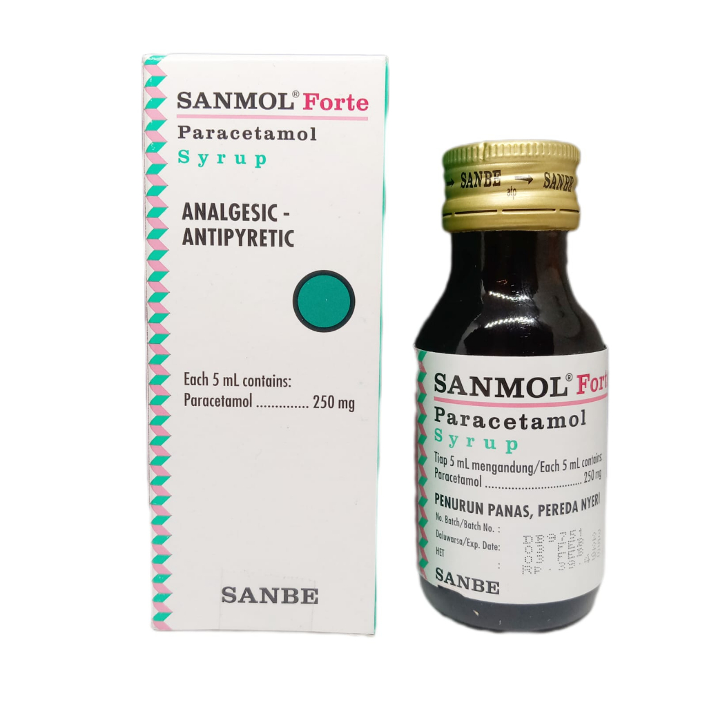 Jual Sanmol Forte ( Paracetamol ) Sirup 60 ml/ Meringankan rasa sakit ...