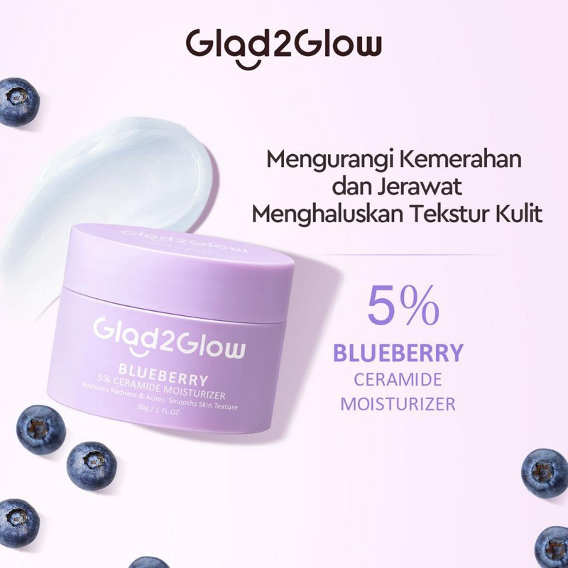 Jual Glad2Glow Blueberry 5x Ceramide Moisturizer Shopee Indonesia