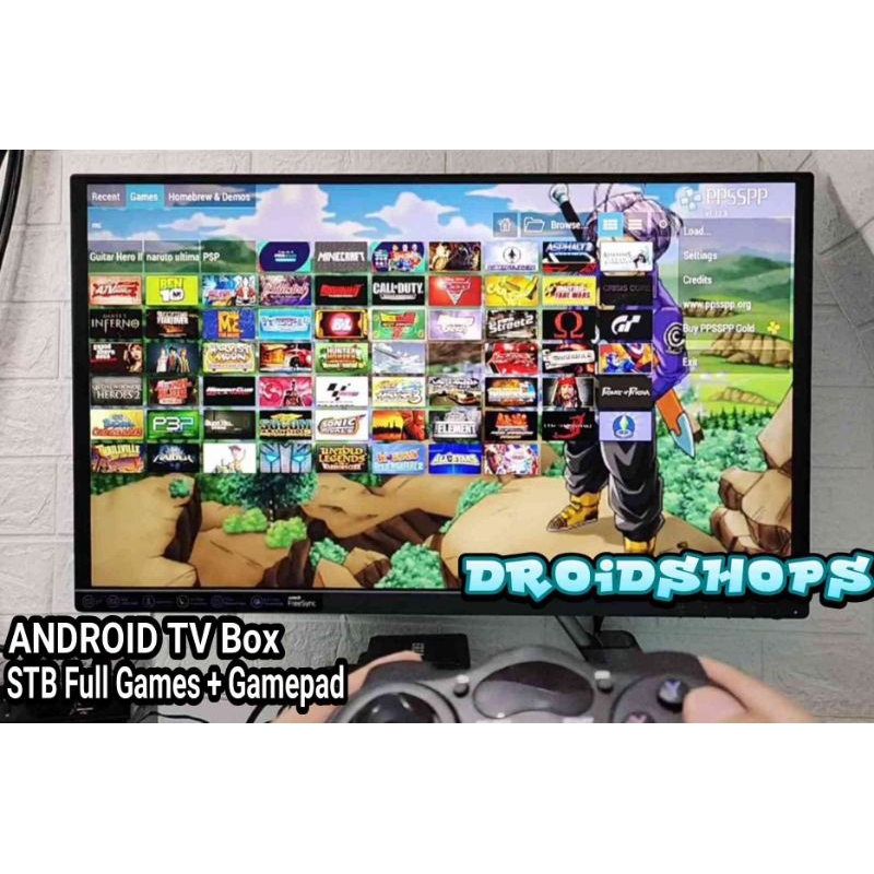 Jual Android TV Box Full Games + Gamepad Sudah Banyak gamenya 4K Paket