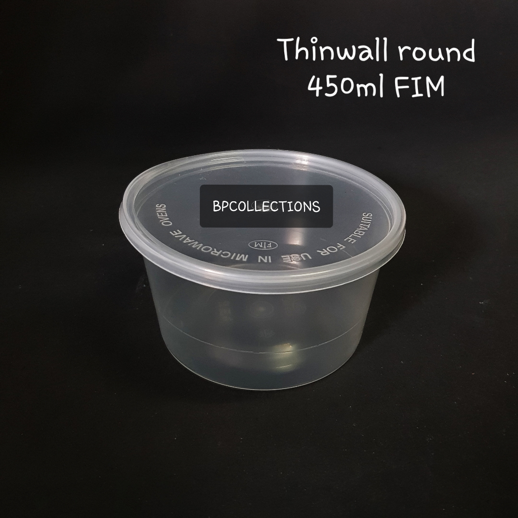 Jual Thinwall 450ml Round Bulat Mangkuk Plastik Bowl Thinwall 450 Ml