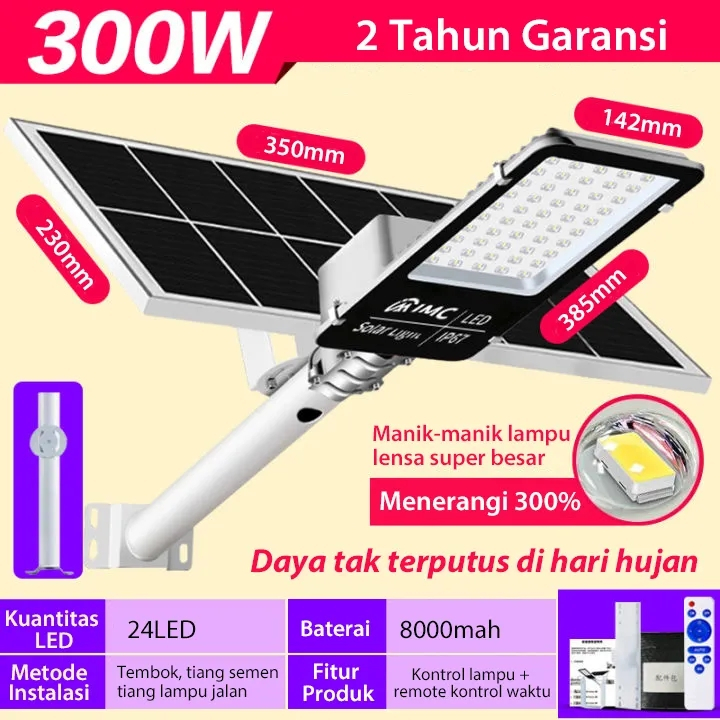 Jual Lampu Jalan Tenaga Surya Matahari 1000/500W Solar Sensor Street ...