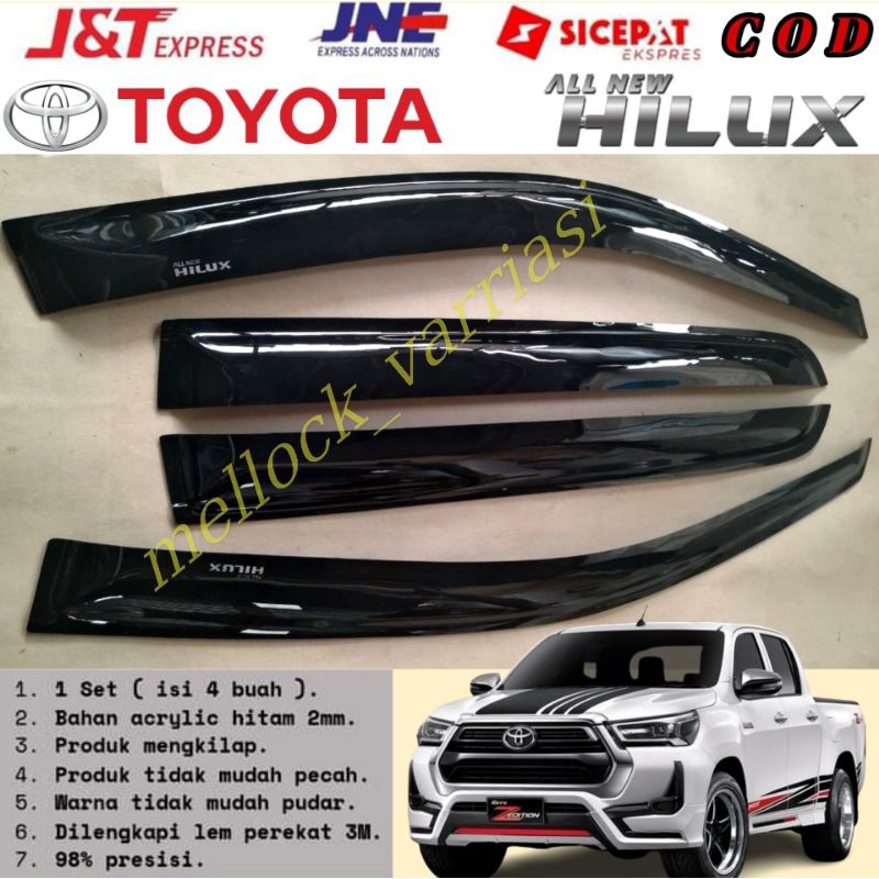 Jual Talang Air Pintu Mobil Hilux Double Cabin Full Set