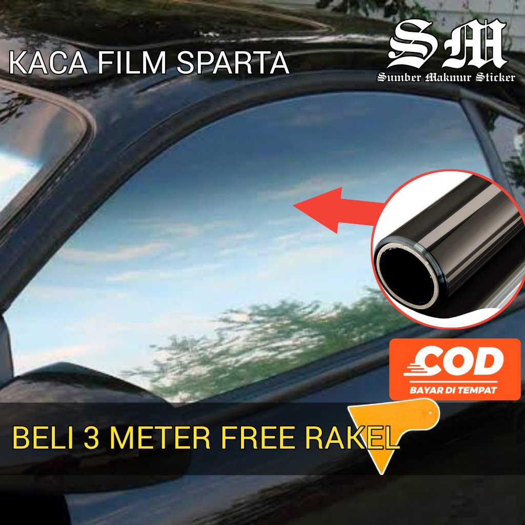 Jual Kaca FIlm Mobil Sparta Silver Kaca Film Riben Hitam Cermin Privasi