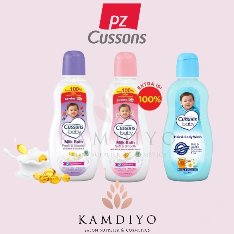 Jual Cussons Baby Milk Bath Hair & Body Wash 200ml 100ml + 100ml