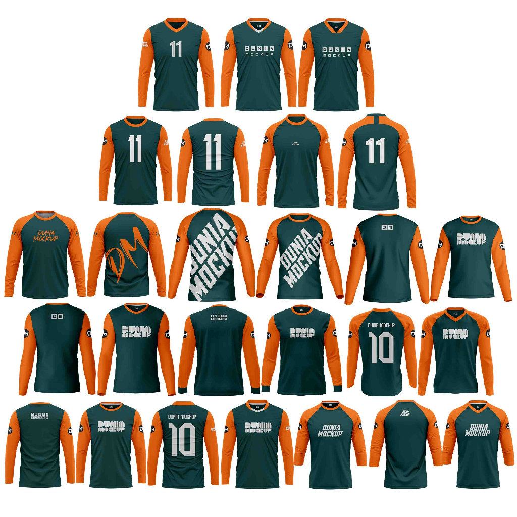 Jual Mockup Jersey Lengan Panjang - COREL DRAW (Produk Digital