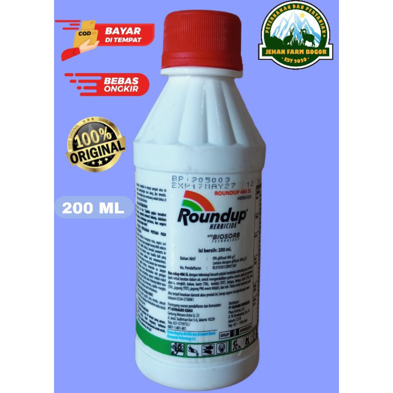 Jual ROUNDUP 486SL HERBISIDA OBAT PEMBASMI RUMPUT LIAR DAN GULMA 200 ML ...