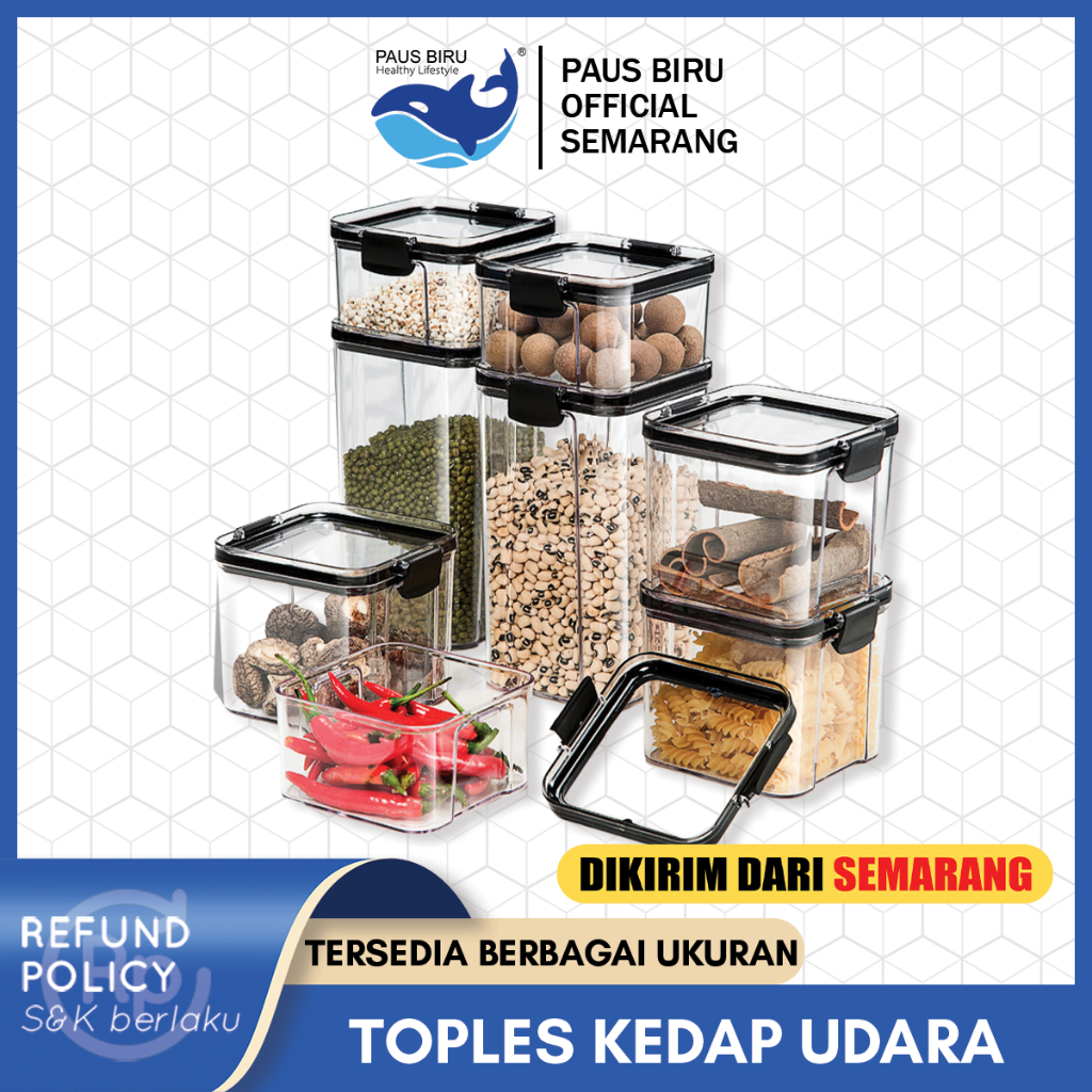 Jual Toples Kedap Udara Kotak Snack Kedap Udara Penyimpanan Bening Makanan Food Jar Container