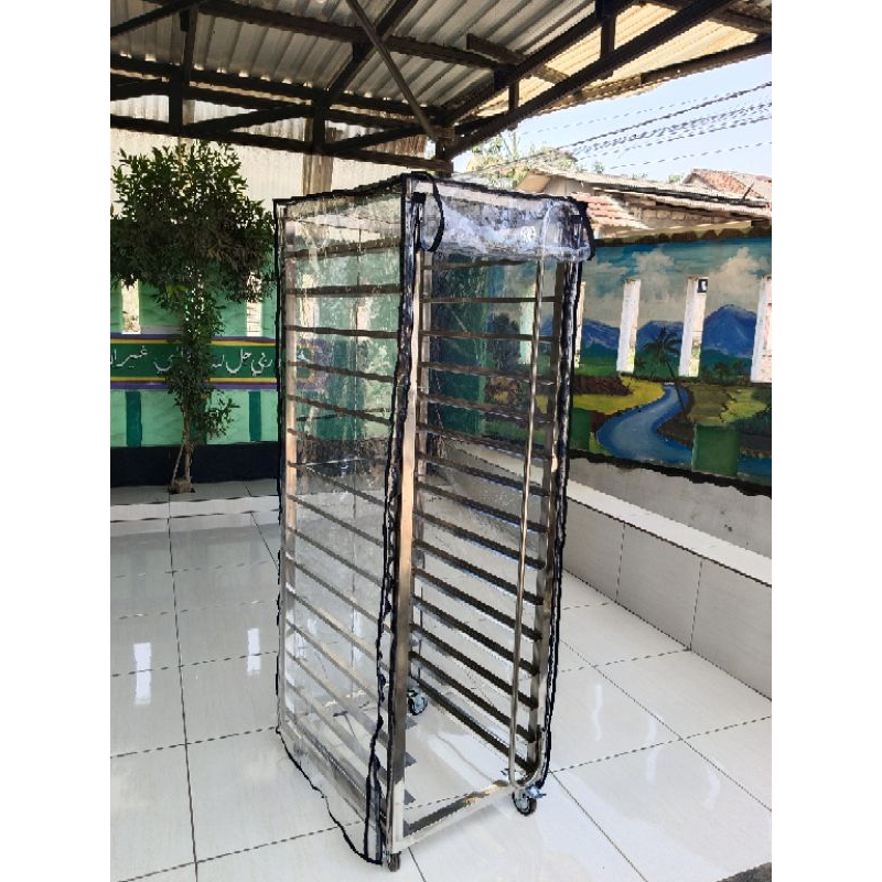 Jual Cover plastik rak loyang roti 10-15 susun/cover plastik rak loyang ...