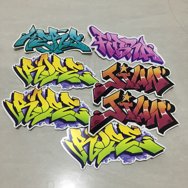 Jual custom sticker stiker graffiti wildstyle piece font nama sendiri ...