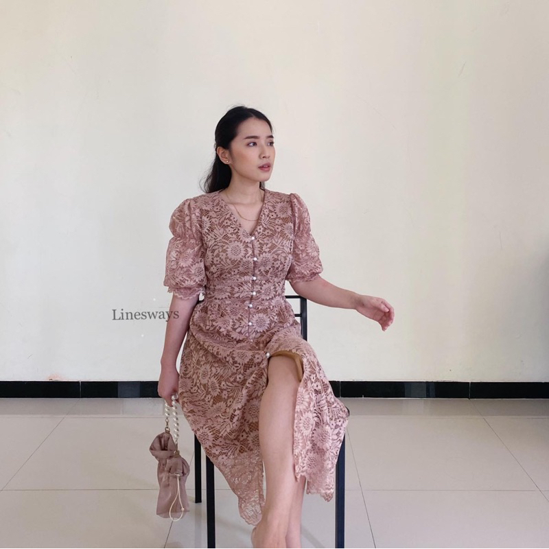 Jual Emily Dress Dress Semi Kebaya Dress Brokat Dress Tille Lace Dress Dress Kondangan Bridesmaid Dress Shopee Indonesia