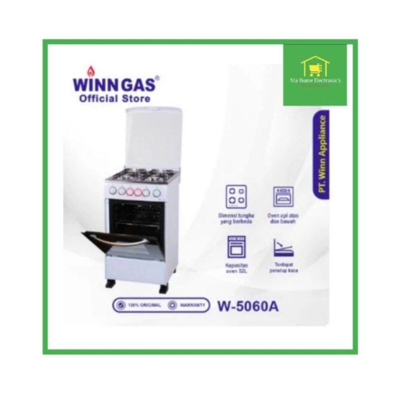 Jual Kompor Gas Standing + Oven Winn Gas W5060 - 4 Stove - Api Atas ...