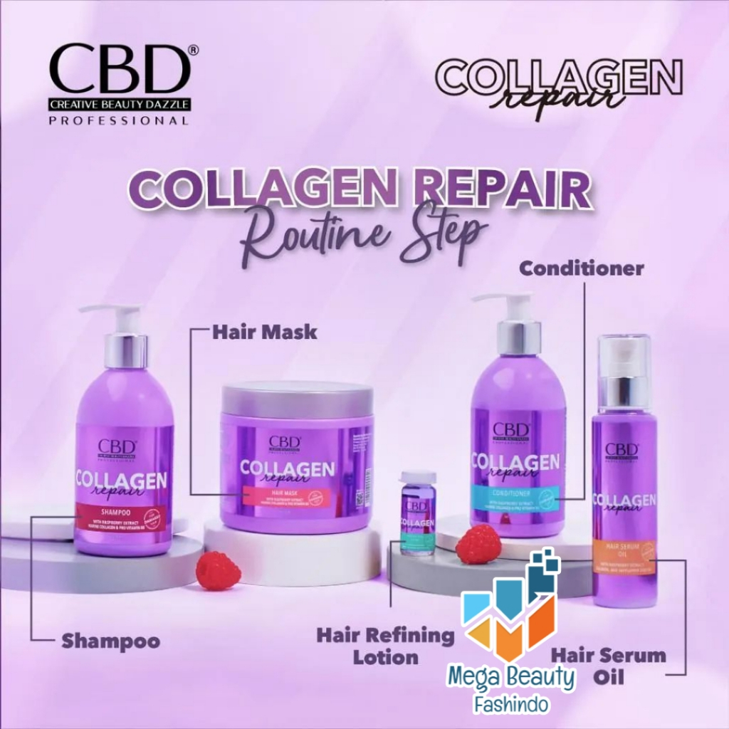 Jual Cbd Professional Collagen Repair Hair Series Shampoo Conditioner Hair Mask Serum