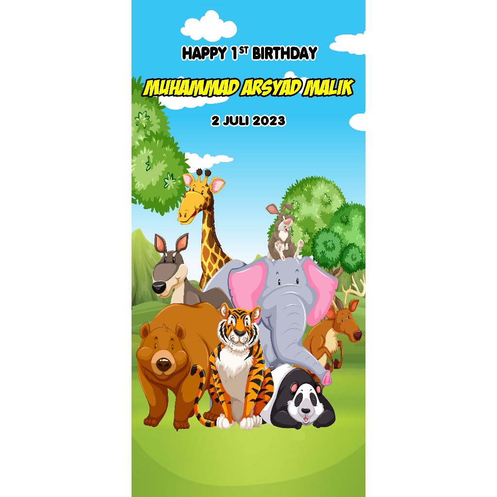 Jual BACKDROP ULANG TAHUN ANAK UK 80 X 170 CM | Shopee Indonesia