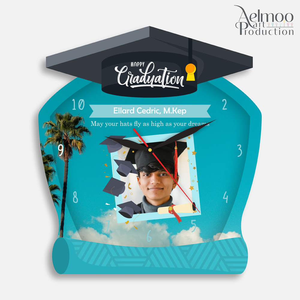 Jual JAM DINDING UNIK GRADUATION FOTO WALL CLOCK CUSTOM LULUSAN SEKOLAH ...