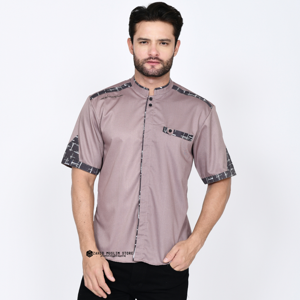 Jual Baju Koko Pria Lengan Pendek Original Elrumi Motif Yisunsin Series