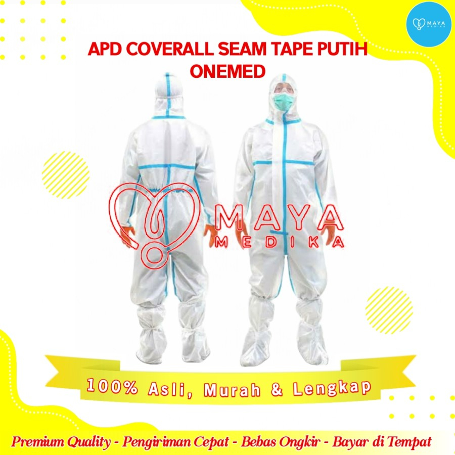 Jual Baju APD Coverall Seam Tape Putih OneMed | Shopee Indonesia
