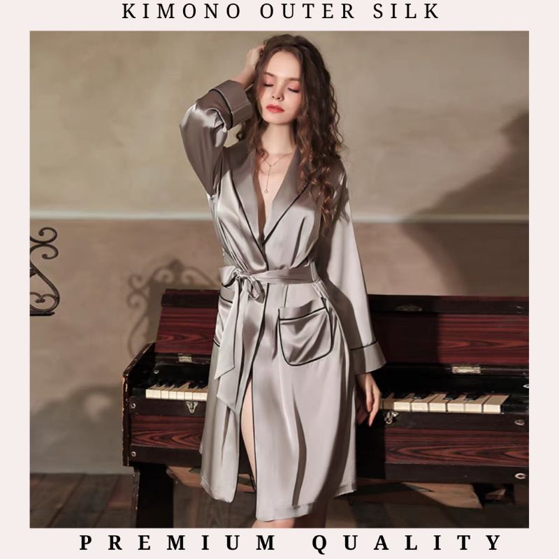 Jual Baju Tidur Sexy Kimono Lingerie Satin Silk Sutra Kimono Lingerie