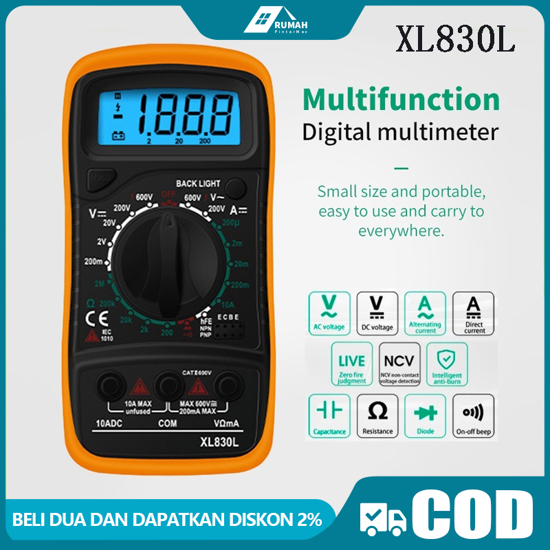 Jual [Versi yang Ditingkatkan] Multimeter Digital XL830L Volt Meter ...