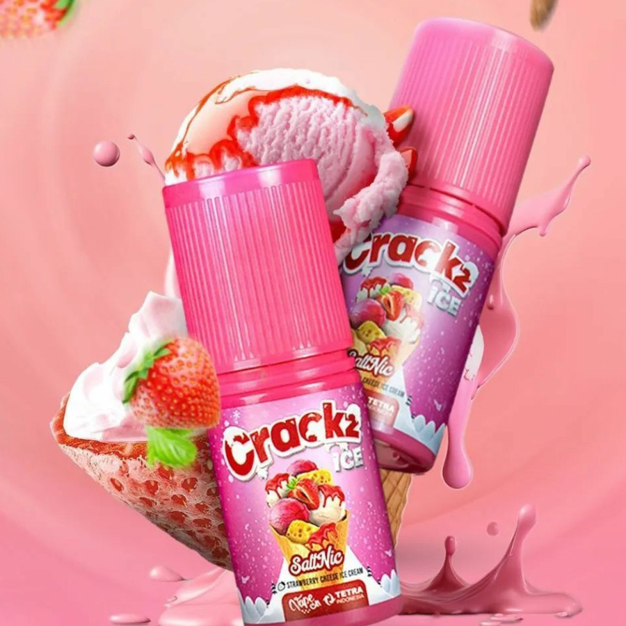 Jual LIQUID CRACKZ ICE V1 STRAWBERRY CHEESE ICE CREAM SALTNIC 30ML