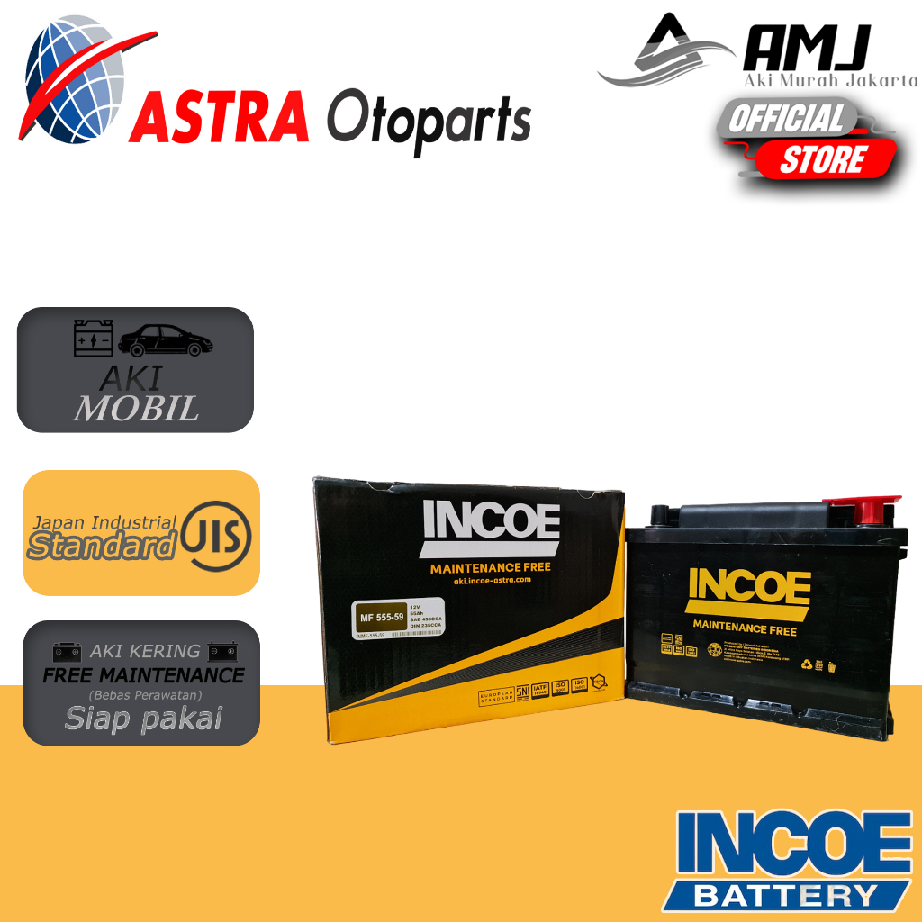 Jual Aki Mobil CHEVROLET Spin 1.5 INCOE MF Astra 555-59 Aki Kering 12V