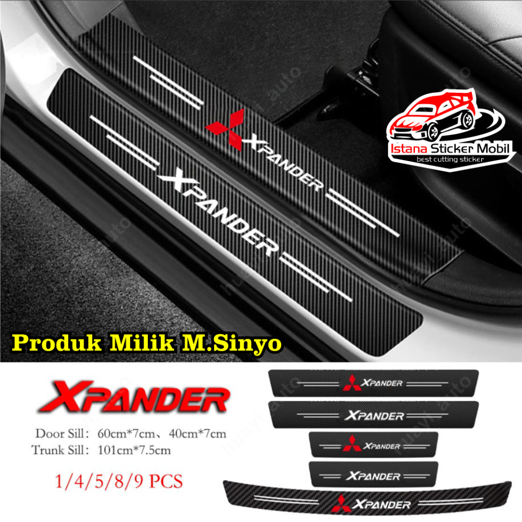 Jual SILL PLATE KARBON 3D MOBIL MITSUBISHI XPANDER STICKER CARBON 3D