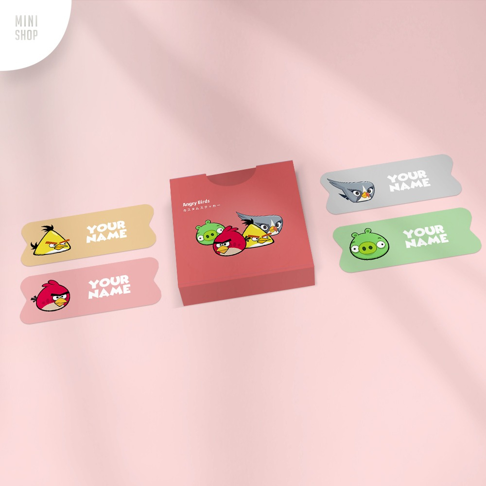 Jual Angry birds - Paket Label Stiker Nama Custom ( angry birds / red ...