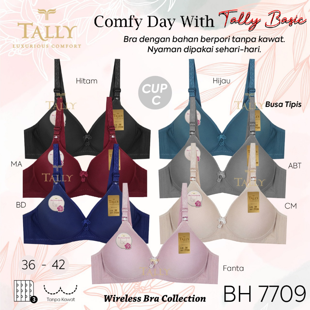 Jual Bh Bra Tally V Cup B Extra Comfort Busa Tipis Tanpa