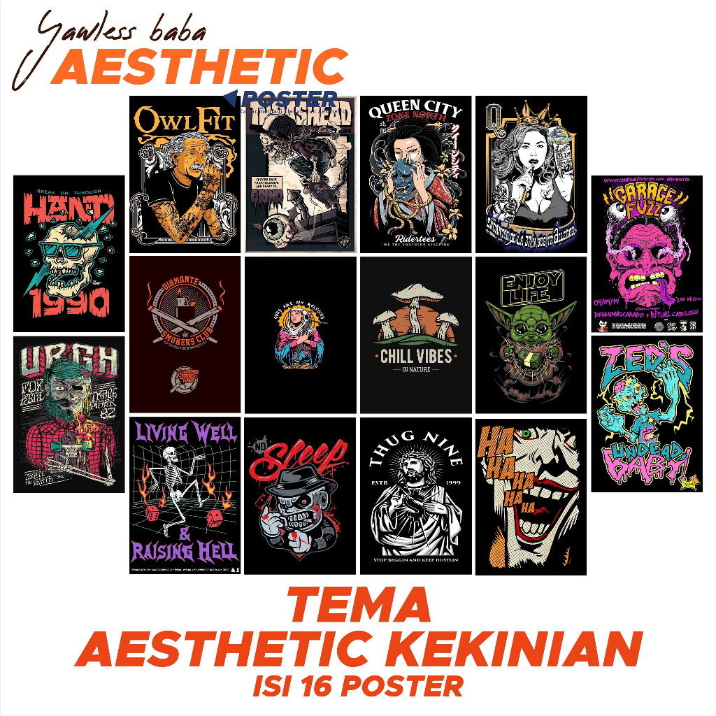 Jual Poster Dinding Kamar Tema Aesthetic Kekinian Ukuran A4 A5 A6