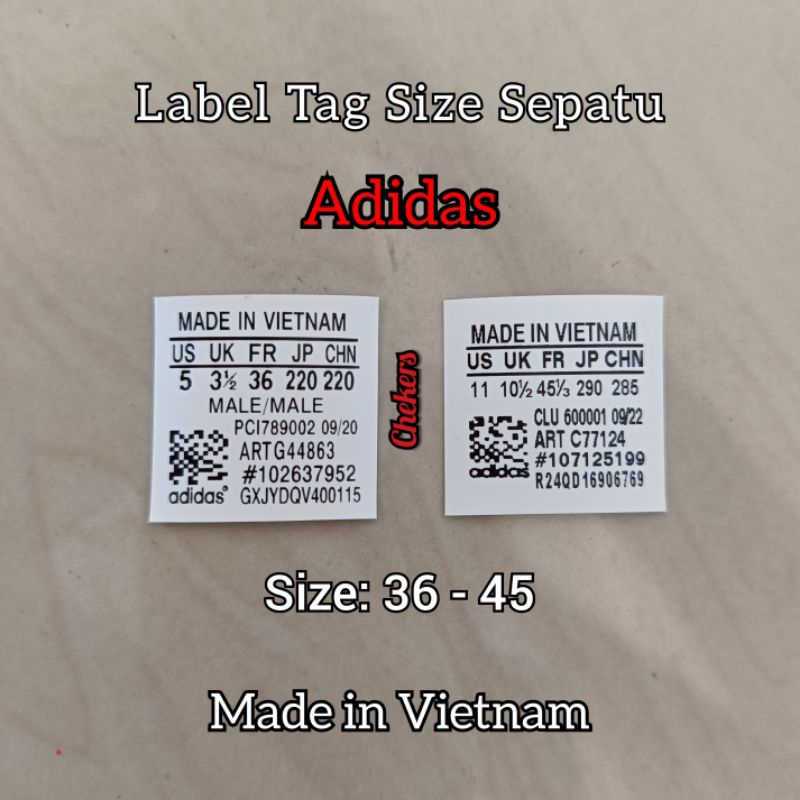 Jual Label tag size sepatu adidas premium dan grade ori | Shopee Indonesia