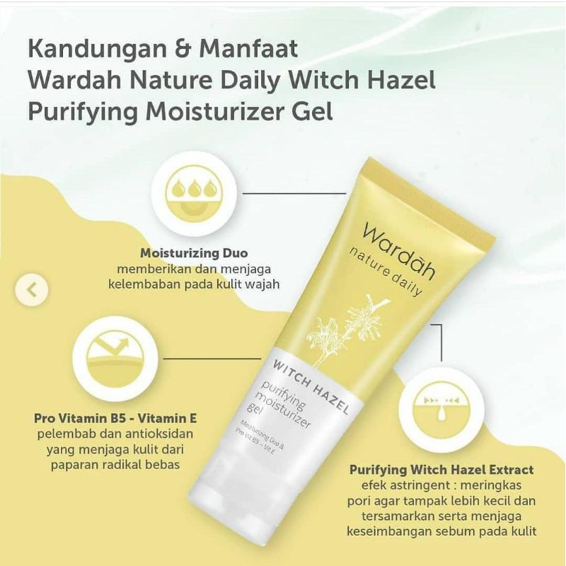 Jual Wardah Nature Daily Witch Hazel Purifying Moisturizer Gel 40ml Shopee Indonesia